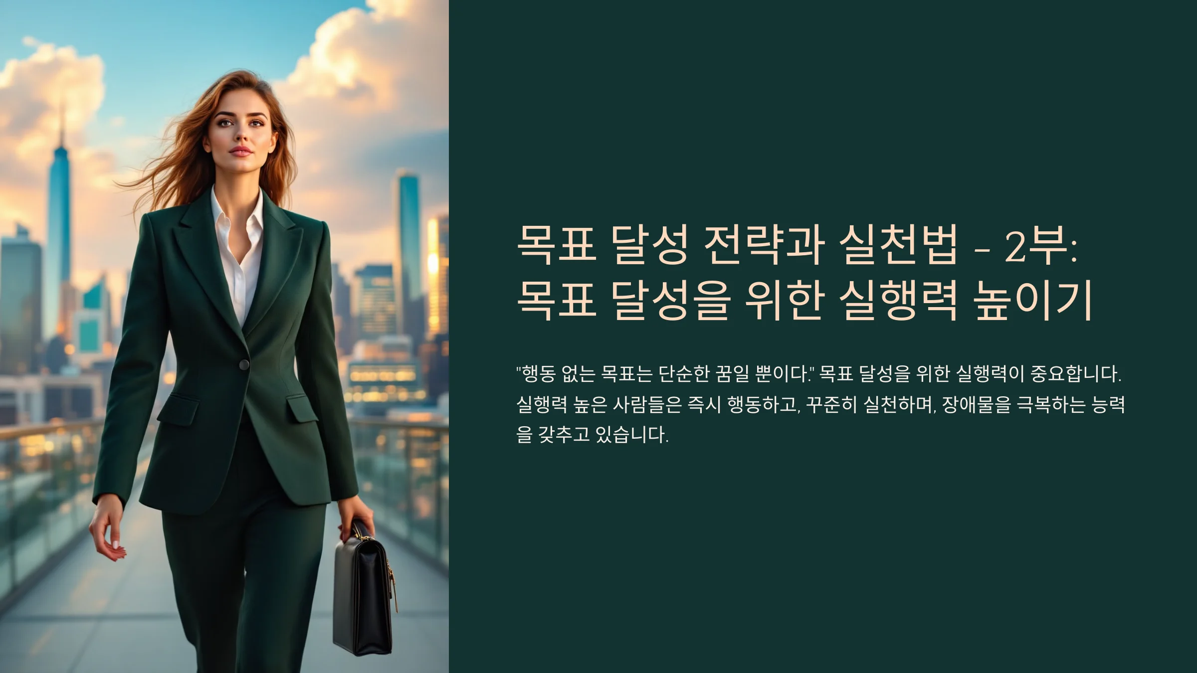 목표 달성 전략과 실천법 - 2부: 목표 달성을 위한 실행력 높이기